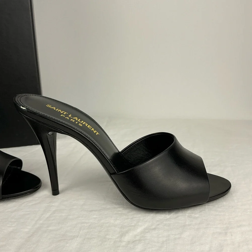SAINT LAURENT LA 16 LEATHER 105 MULES - Picture 10 of 14